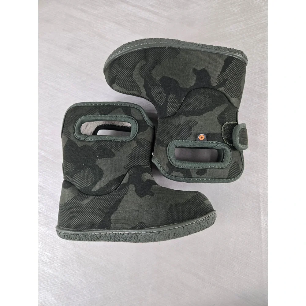 Bogs Baby Bogs Camo Waterproof Insulated Winter Boots Green Kids Size 8